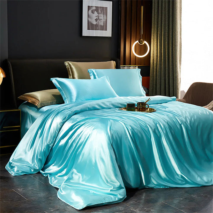 Literie en Satin de Luxe – Ensemble Housse de Couette, Drap-Housse et Taies d'Oreiller 6