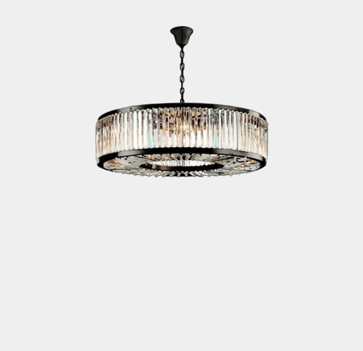 Lustre Moderne en Métal Noir Mat avec Cristaux K9 pour Salle à Manger Élegante 3