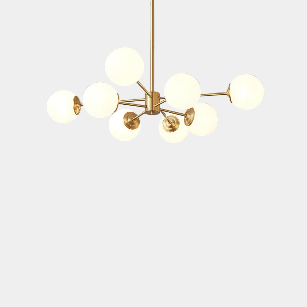 Lustre Moderne en Verre Opale Design Spoutnik – Luminaire Suspendu Réglable pour Chambre et Salle à Manger 8