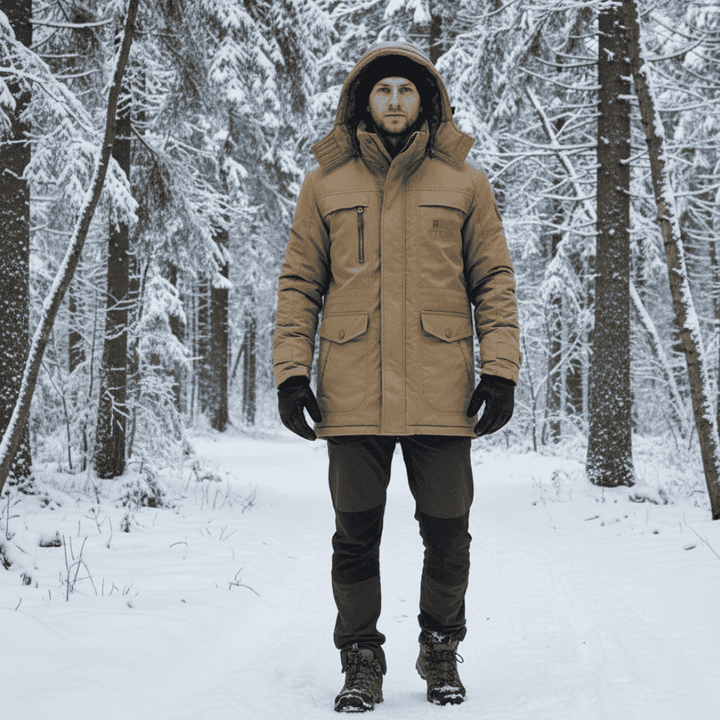 Winter Jacket Quilted Parka Hooded Windproof Outdoor Coat