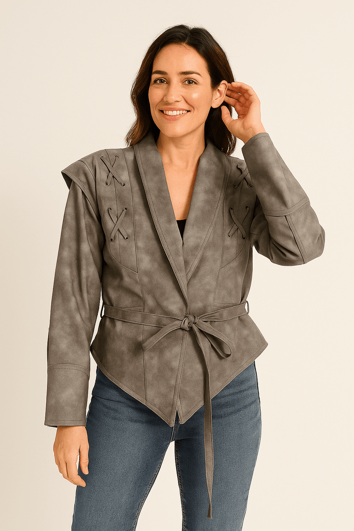 Manteau Hiver Femme Long avec Ceinture à Nouer en PU – Élégant et Confortable pour un Style Moderne 4