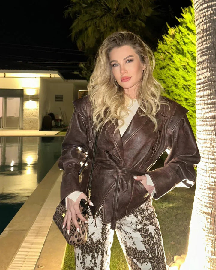 Manteau Hiver Femme Long avec Ceinture à Nouer en PU – Élégant et Confortable pour un Style Moderne 7