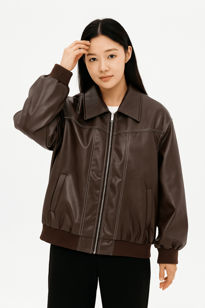 Manteau Hiver Femme Surdimensionné en PU Doux – Long, Confortable et Tendance 2