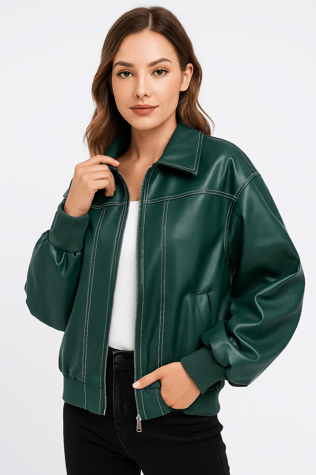 Manteau Hiver Femme Surdimensionné en PU Doux – Long, Confortable et Tendance 6