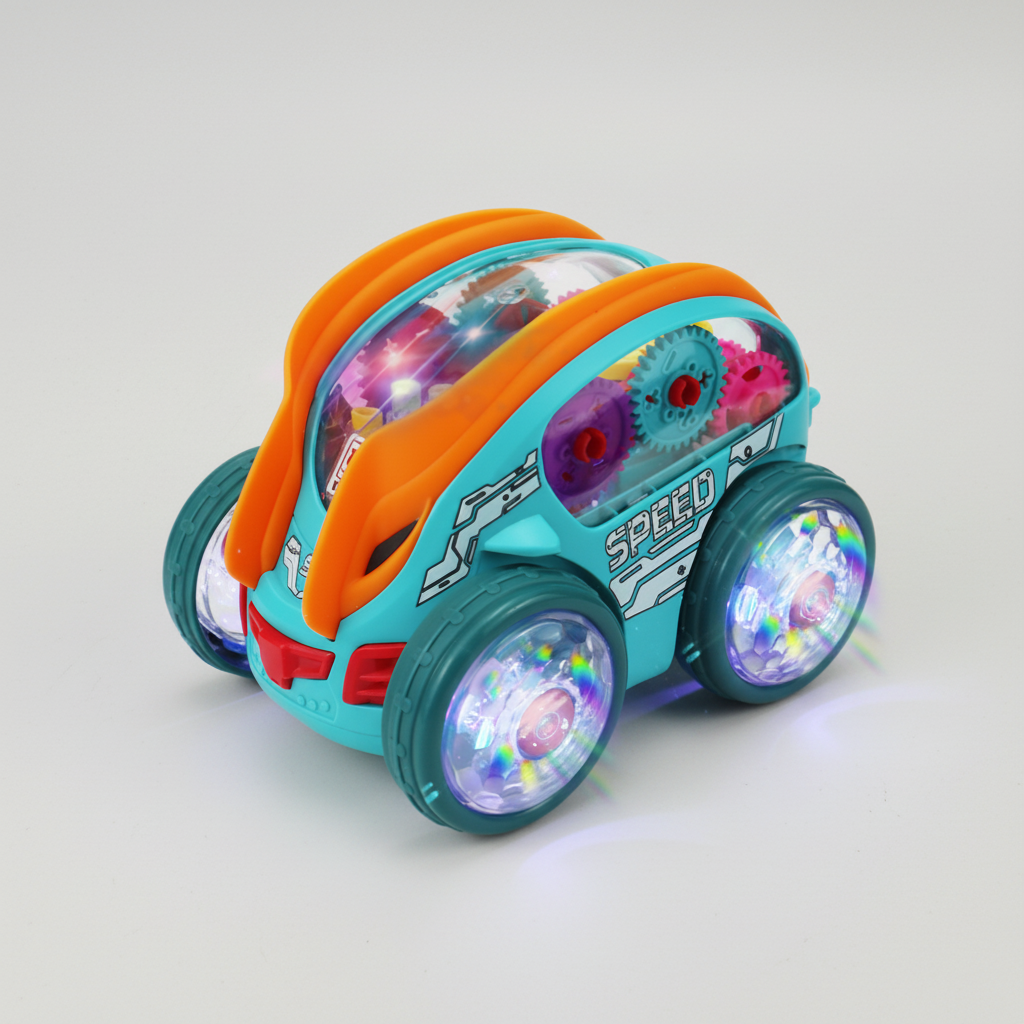 Kids Toy Car LED Light Music Stunt Car Spinning Action Toy
