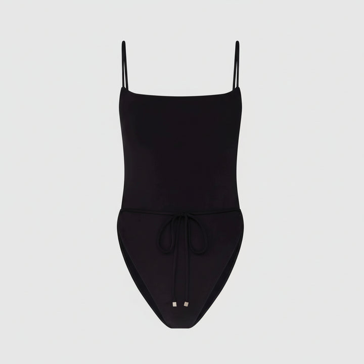 Costume da bagno donna con pantaloni a gamba larga, spalline regolabili, due pezzi
