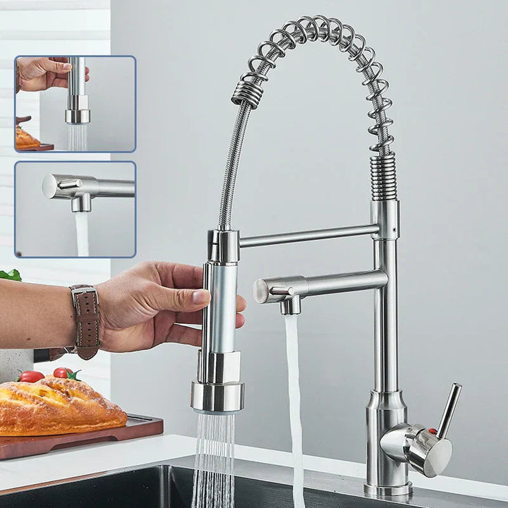 Mélangeur de Cuisine en Acier Inoxydable avec Bec Extensible et Rotation à 360° - Mitigeur pour Évier Cuisine 2