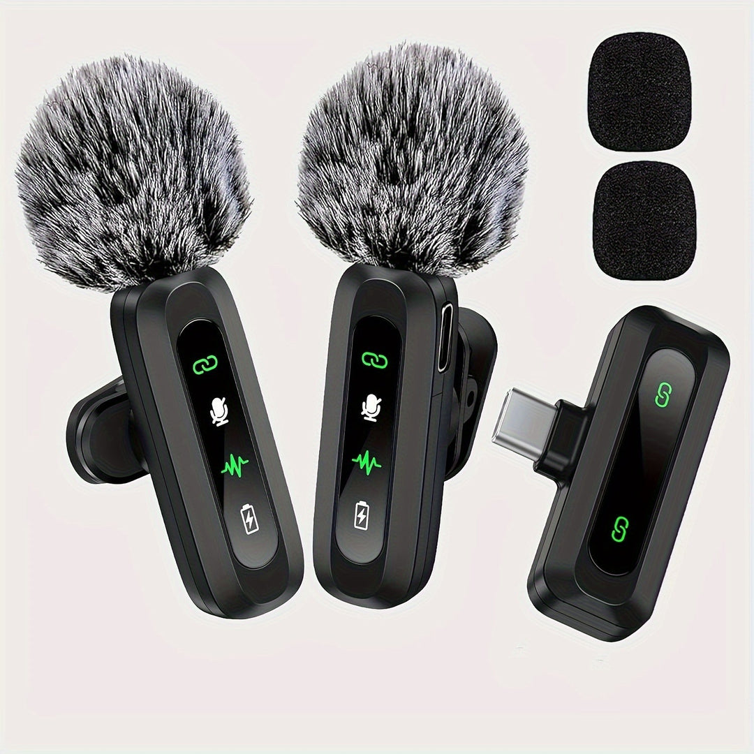 Microphone Cravate Sans Fil USB-C Compact pour Smartphones et Tablettes – Enregistrement Haute Qualité avec Pare-Vent Intégré 2