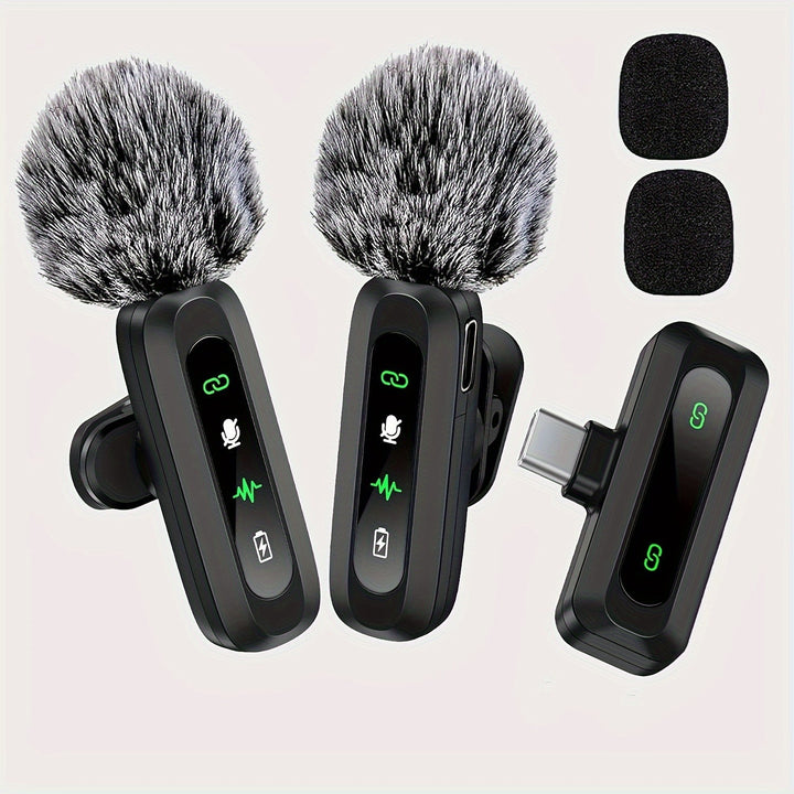 Microphone Cravate Sans Fil USB-C Compact pour Smartphones et Tablettes – Enregistrement Haute Qualité avec Pare-Vent Intégré 2