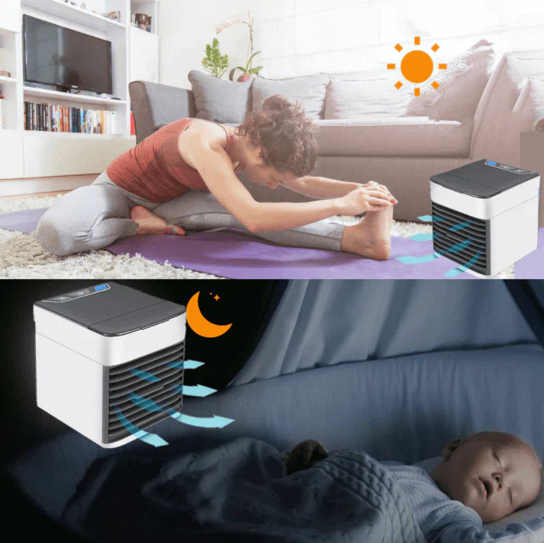 Mini Climatiseur Portable 3-en-1 Silencieux avec Éclairage LED - Refroidissement, Humidification et Purification d'Air 4