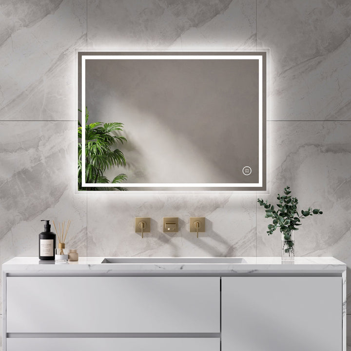 Miroir LED Salle de Bain Lumineux 60x80 cm avec Fonction Tactile 3-en-1 et Antibuée - Design Moderne et Économe en Énergie 1