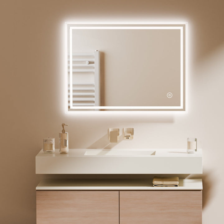 Miroir LED Salle de Bain Lumineux 60x80 cm avec Fonction Tactile 3-en-1 et Antibuée - Design Moderne et Économe en Énergie 2