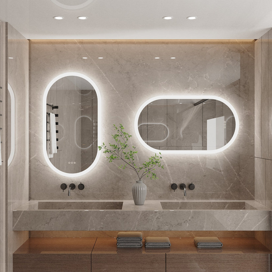 Miroir LED Salle de Bain Lumineux avec Éclairage Tactile – Design Moderne, 80x50 cm, Énergie Économique 0