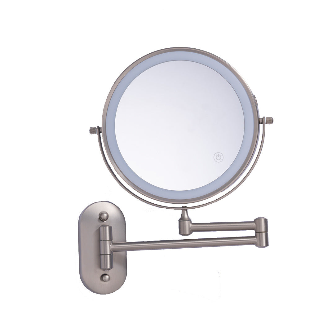Miroir Mural Double Face Éclairé LED avec Grossissant – Miroir Design Élégant pour Salon et Chambre, 20 cm Inox 0