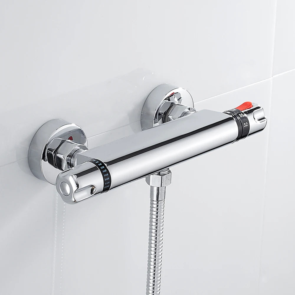 Mitigeur Douche Thermostatique Chromé avec Contrôle de Température – Robinet de Douche Idéal pour Salle de Bain Moderne 1