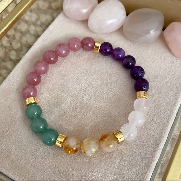 Perlenarmband Muttertag Kristallstein Heilendes Stretchband