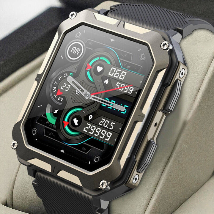Montre Connectée Homme Robuste en Acier Inoxydable avec Suivi de Fitness et Étanchéité IP68 7