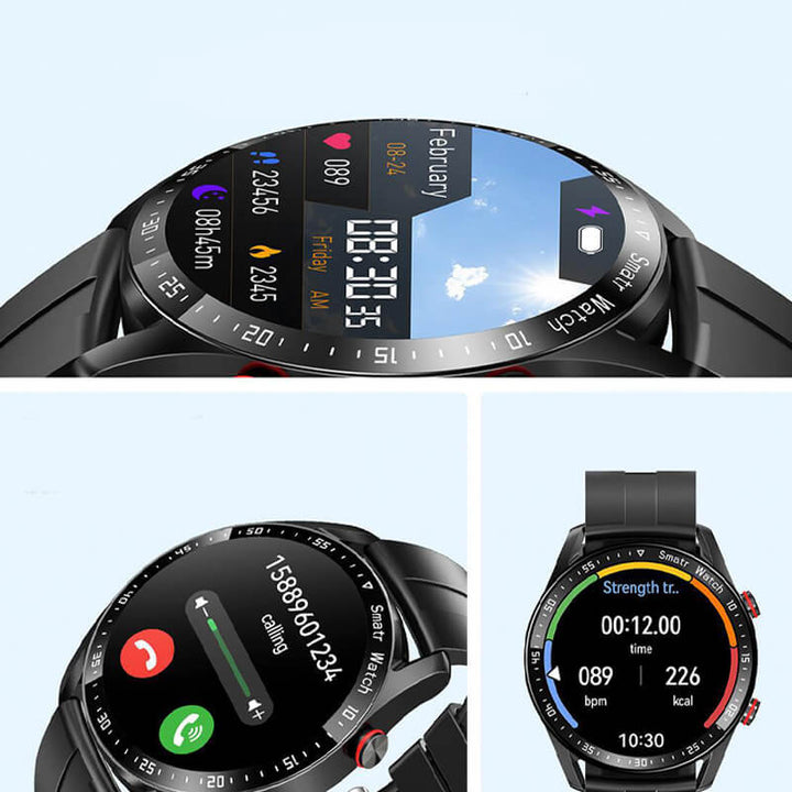 Montre Intelligente Étanche IP67 avec Suivi de Glycémie en Temps Réel et Affichage Personnalisable – Connectivité Bluetooth 3