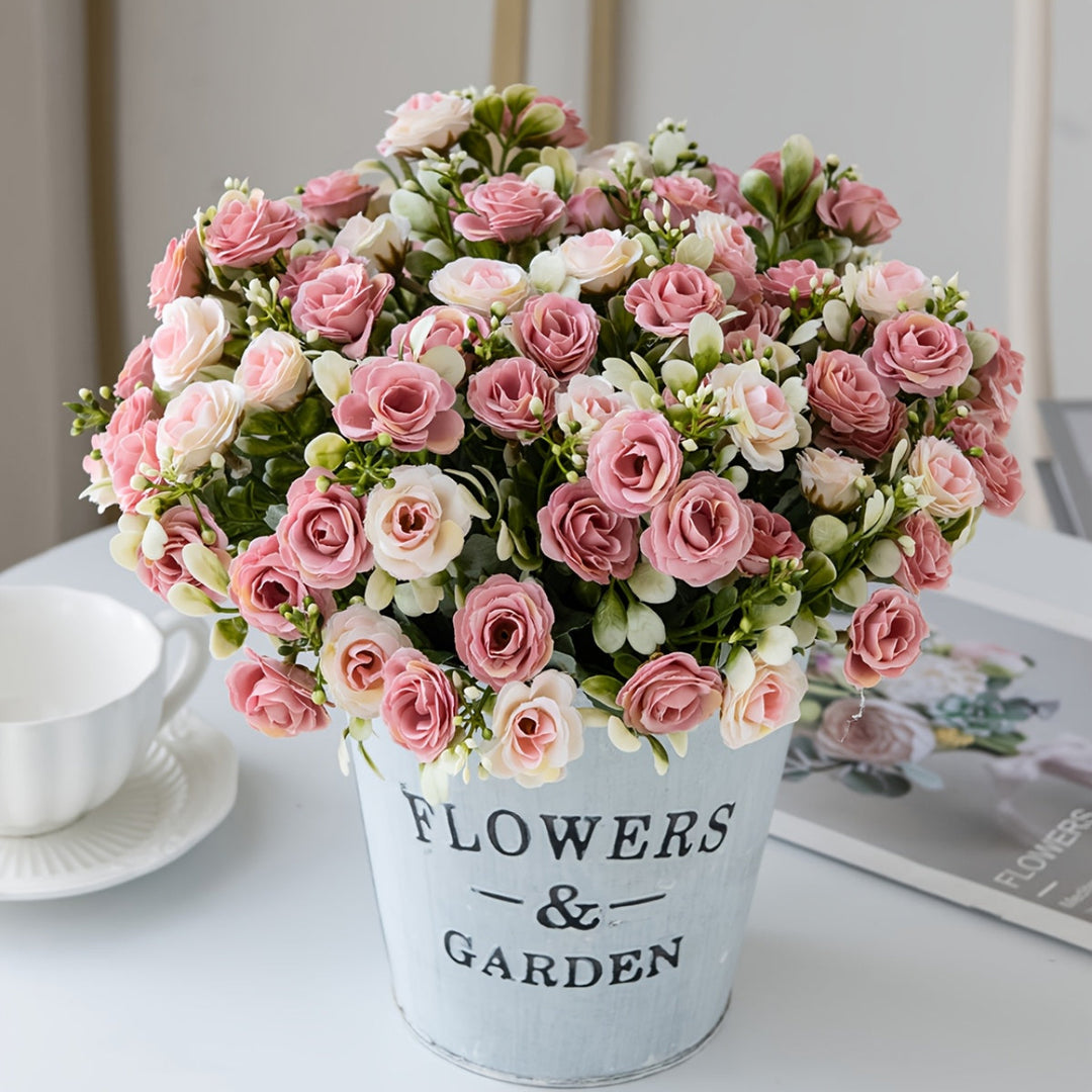 Mother's Day Artificial Rose Bouquet Mini Flower Arrangement Decor 4