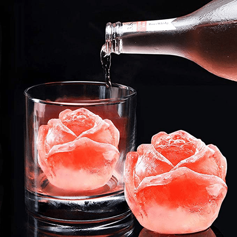 Moule à Glaçons en Silicone Rose – Bac à Glaçons Créatif et Flexible pour Cocktails et Boissons Élégantes 1