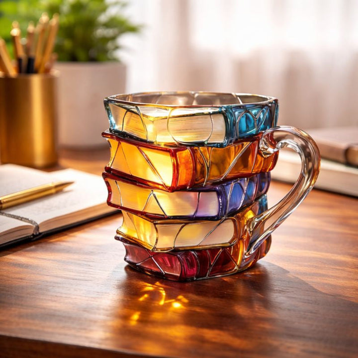 Tazza da Caffè con Design a Libro 3D Tazza Decorativa per Bevande