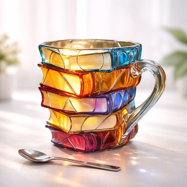 Tazza da Caffè con Design a Libro 3D Tazza Decorativa per Bevande