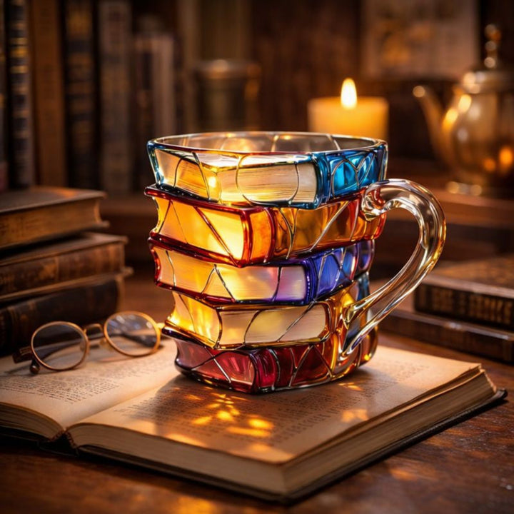 Tazza da Caffè con Design a Libro 3D Tazza Decorativa per Bevande