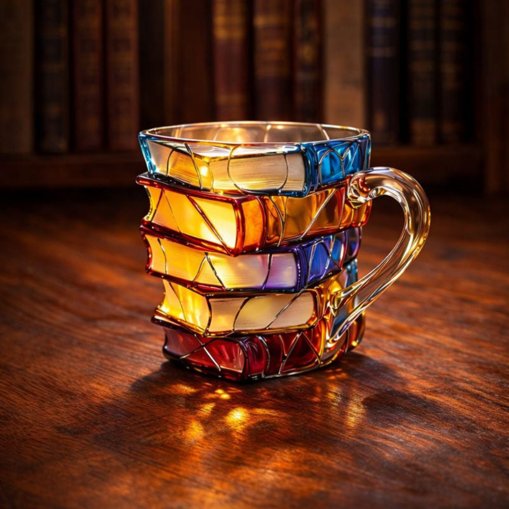 Tazza da Caffè con Design a Libro 3D Tazza Decorativa per Bevande