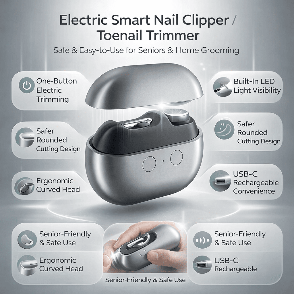 Elektrischer Nagelknipser mit LED-Zehennagelschneider