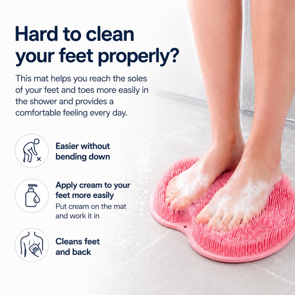Non-Slip Shower Mat Foot Massager Easy Clean Design