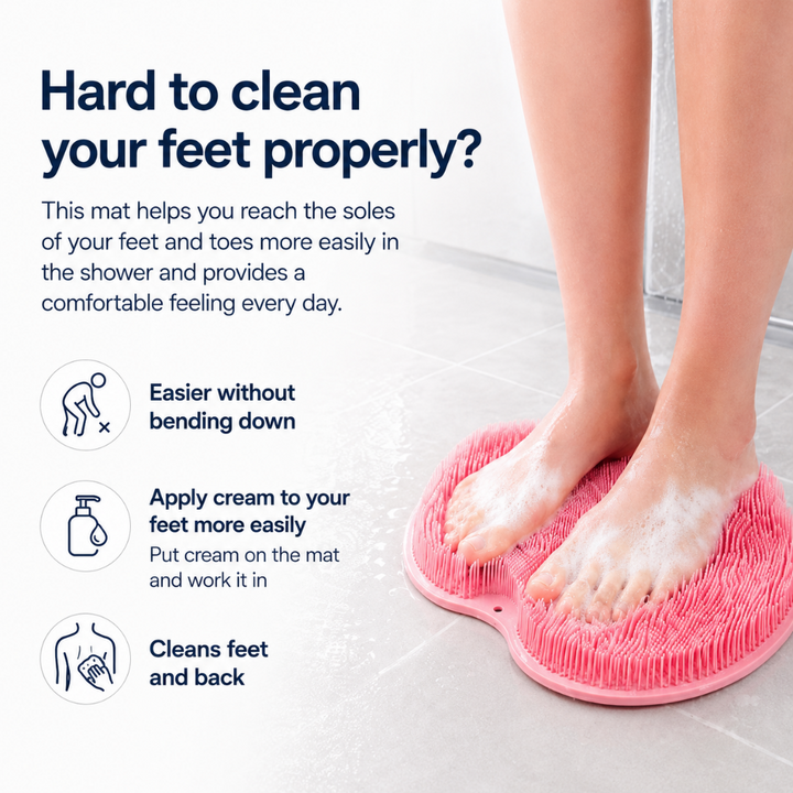 Non-Slip Shower Mat Foot Massager Easy Clean Design