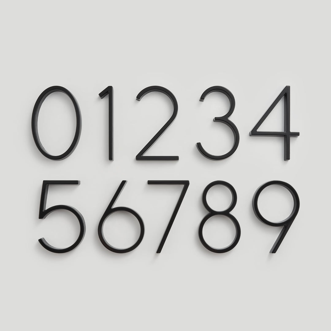 Numéro de Maison Design en Alliage Noir Élégant pour Extérieur – Numéro pour Maison Durable et Moderne 4