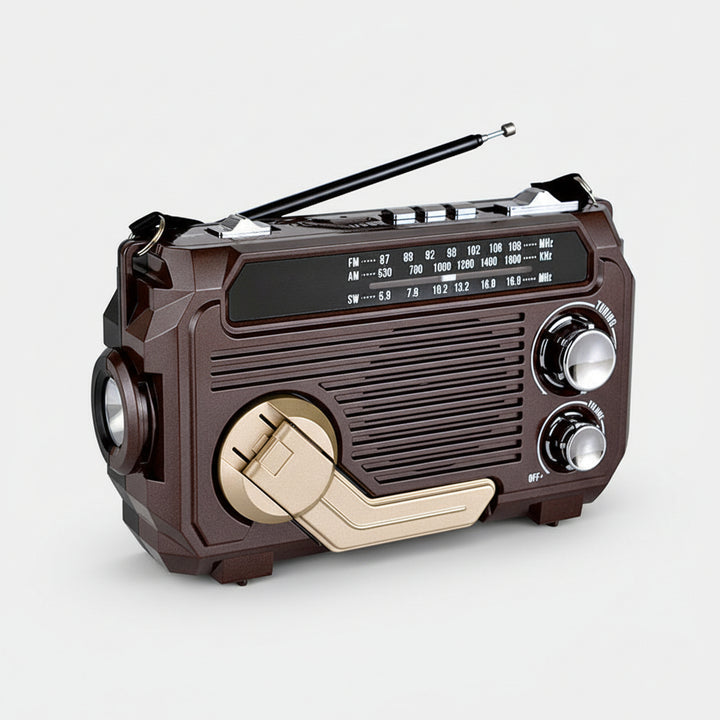 Solar Powered Emergency Radio Bluetooth Flashlight USB Charging