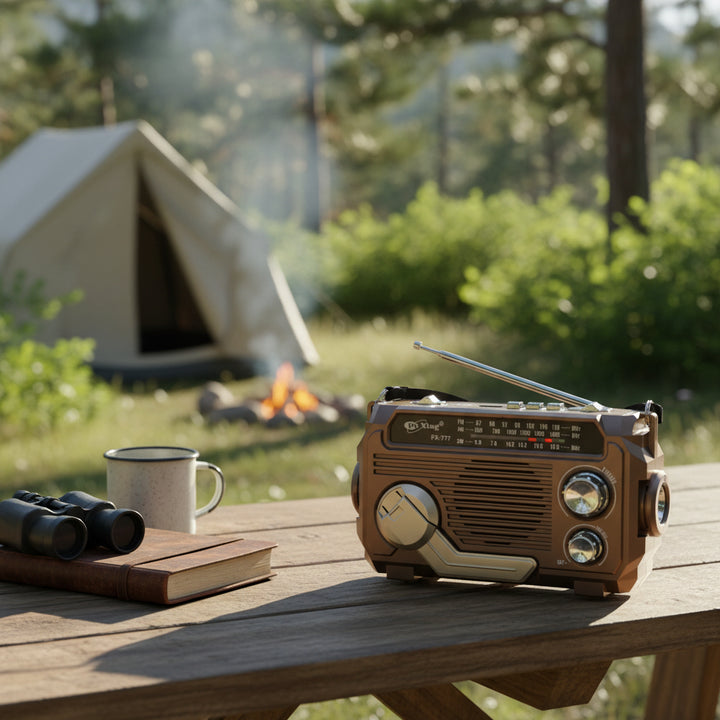Solar Powered Emergency Radio Bluetooth Flashlight USB Charging