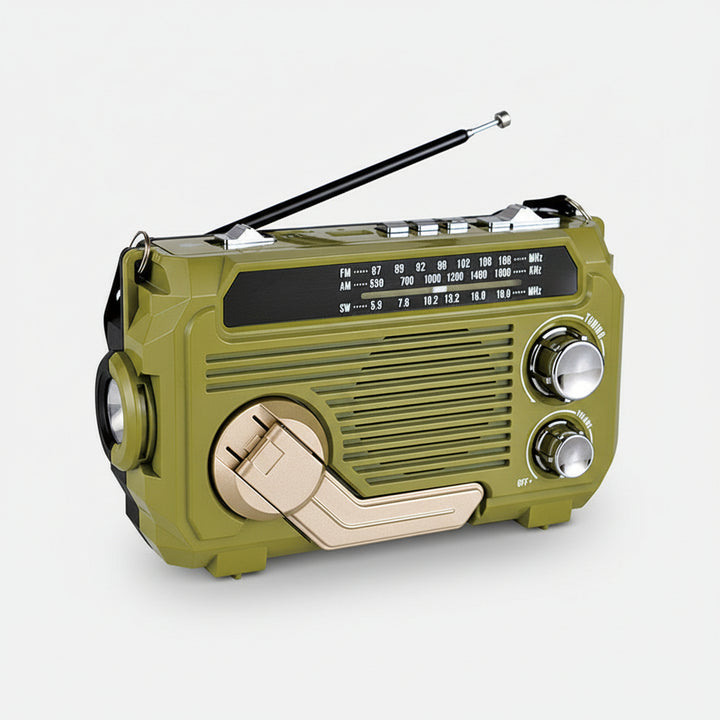 Solar Powered Emergency Radio Bluetooth Flashlight USB Charging