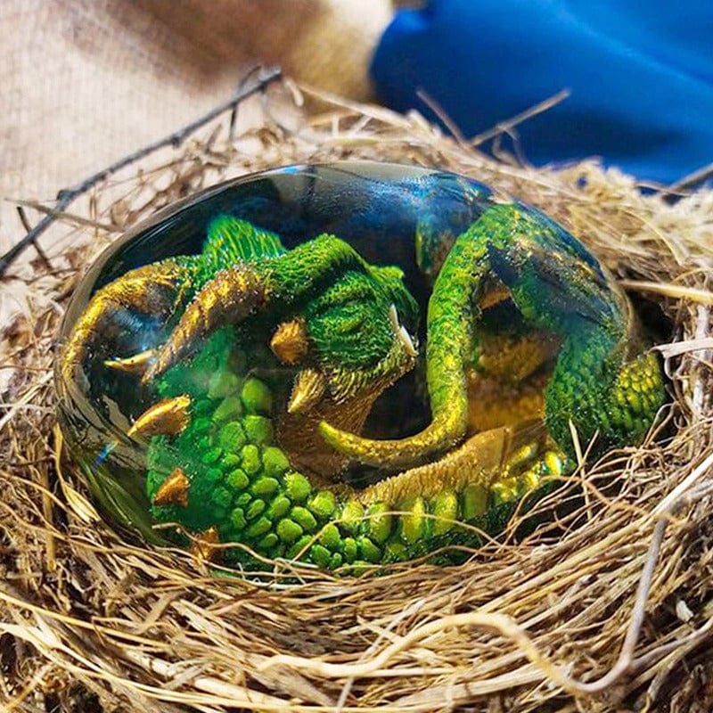 Œuf de Dragon de Lave – Objet Décoratif Unique pour Intérieur et Jardin, Résine Durable, 8,5 cm x 5 cm 2