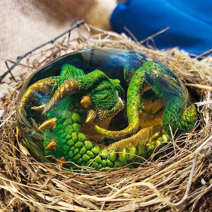 Œuf de Dragon de Lave – Objet Décoratif Unique pour Intérieur et Jardin, Résine Durable, 8,5 cm x 5 cm 2