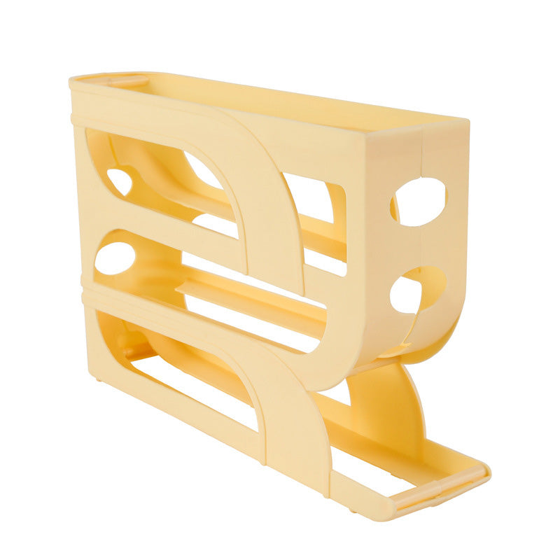 Organisateur à Œufs en Plastique Durable avec Diapositive Automatique – 3/4 Couches pour Réfrigérateur, Design Ludique et Gain de Place 3