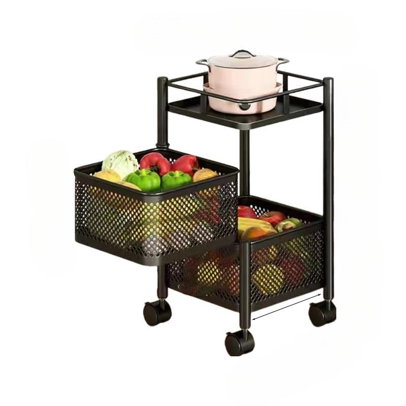 Organisateur de Cuisine Rotatif en Acier Inoxydable – Rack Mobile Multifonctionnel pour Fruits, Légumes et Plus 0