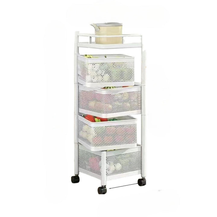 Organisateur de Cuisine Rotatif en Acier Inoxydable – Rack Mobile Multifonctionnel pour Fruits, Légumes et Plus 4