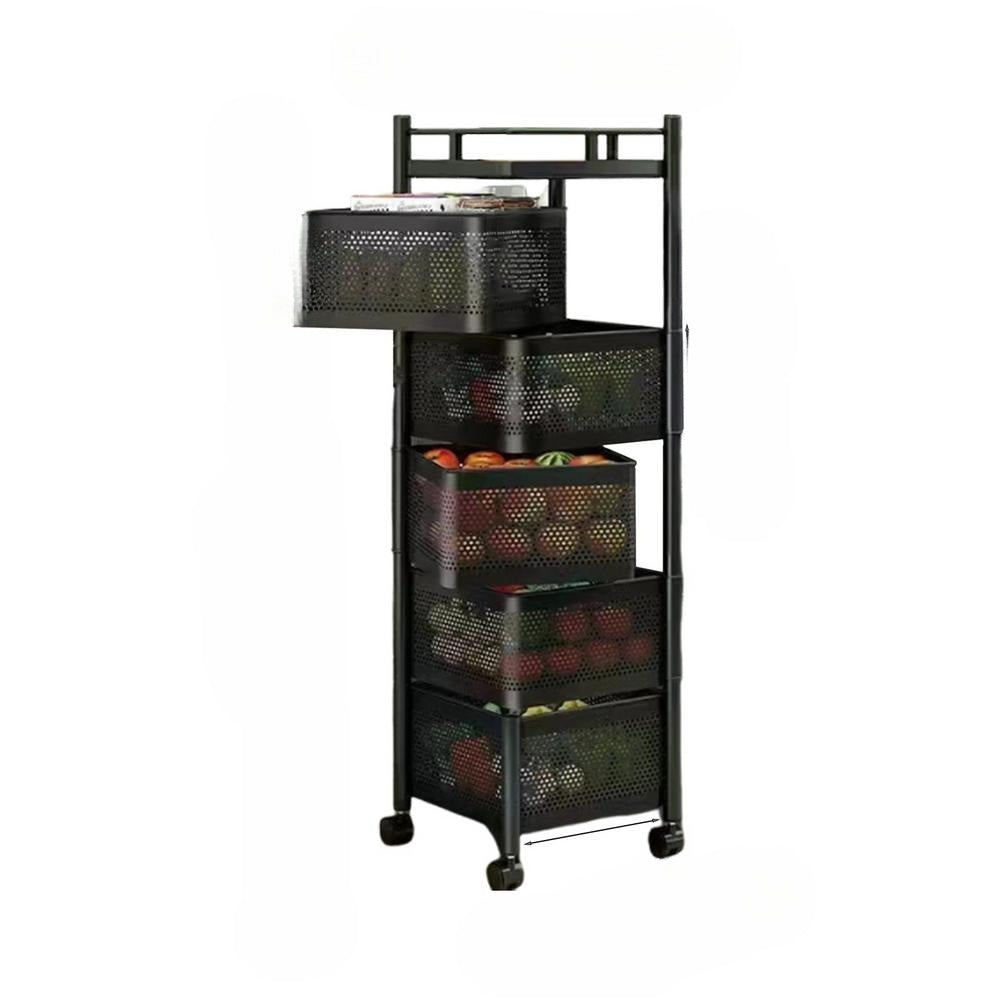 Organisateur de Cuisine Rotatif en Acier Inoxydable – Rack Mobile Multifonctionnel pour Fruits, Légumes et Plus 7