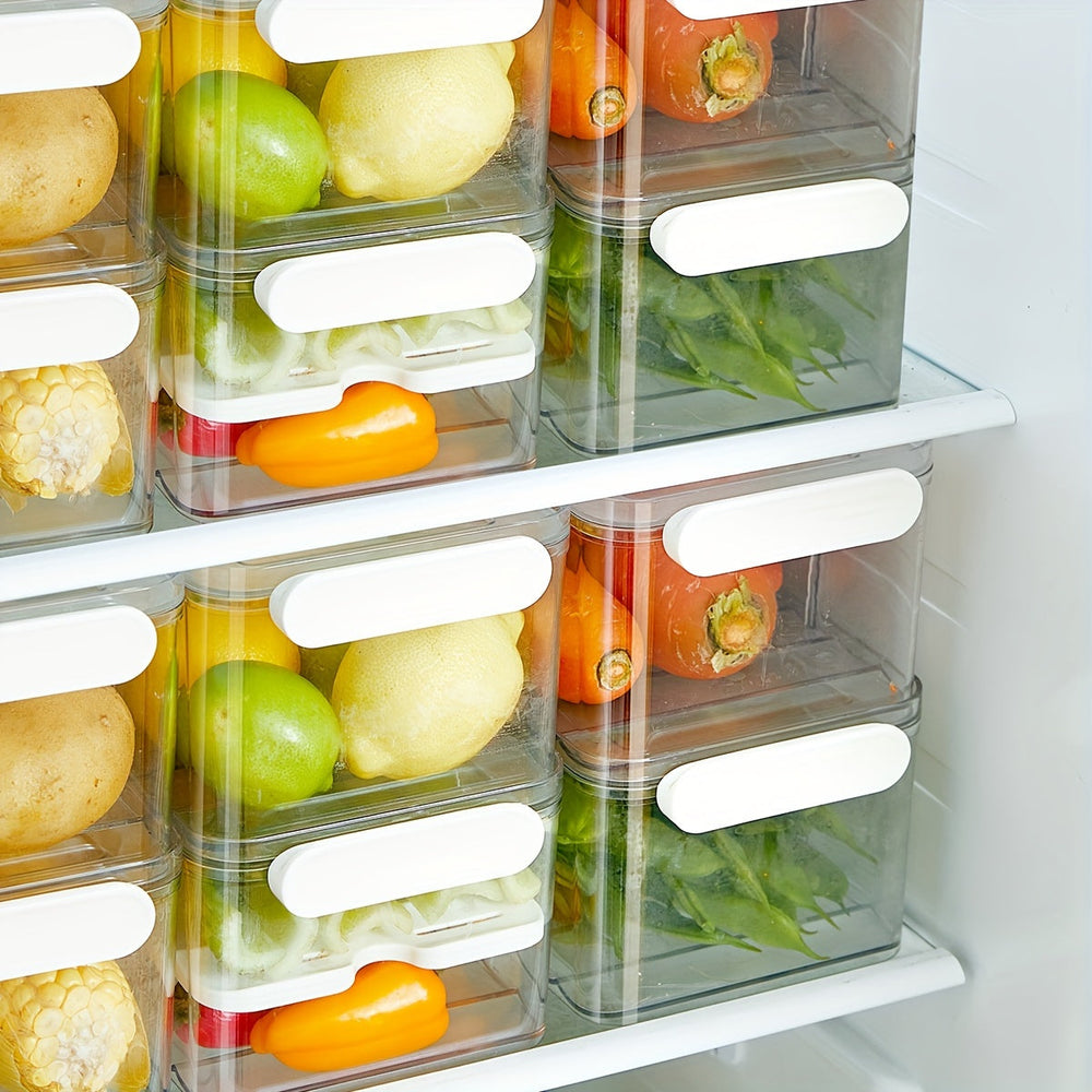 Organisateur de Frigo Transparent Empilable pour Fruits et Légumes - Rangement Optimal dans le Frigo 1