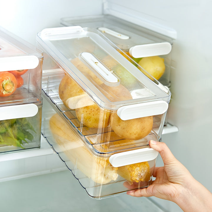 Organisateur de Frigo Transparent Empilable pour Fruits et Légumes - Rangement Optimal dans le Frigo 2
