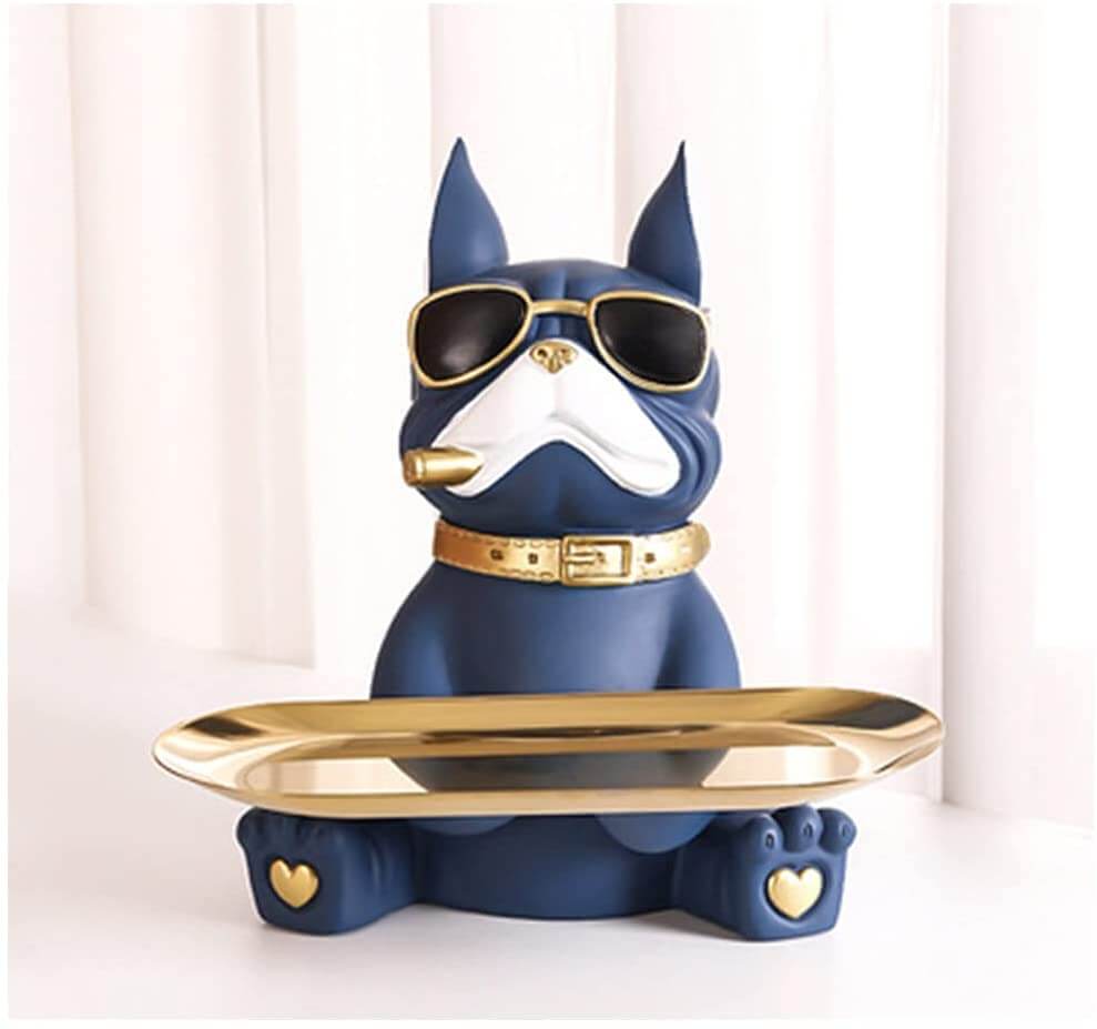 Ornement Décoratif Bouledogue en Résine – Accessoire de Décoration Intérieure Coloré et Original, 23 x 23,5 cm, 1,5 kg 1