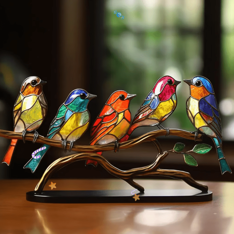 Ornement de Vitrail Coloré en Verre – Décoration Élégante pour Intérieur et Extérieur, 15 cm x 20 cm 1