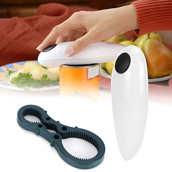 Ouvre Boîte Électrique Multifonctionnel – Ouvre Canettes, Bouteilles et Bocaux, Conception Ergonomique et Sûre 0