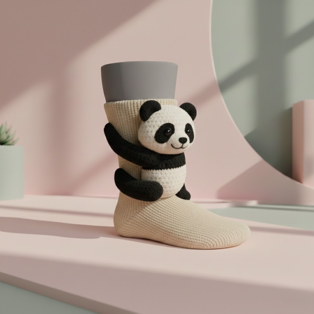 Protiskluzové ponožky unisex zimní zvířecí vzor domácí bačkory