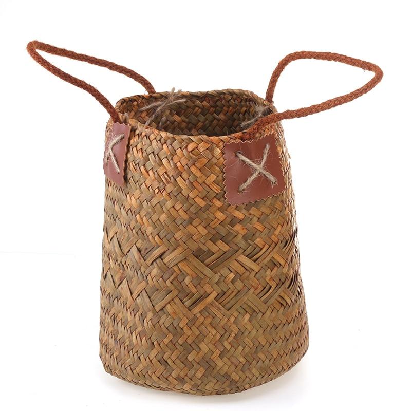 Panier Rangement Osier Tissé à la Main pour Décoration Écologique – Idéal pour Salon et Chambre, Taille Petite et Grande 4