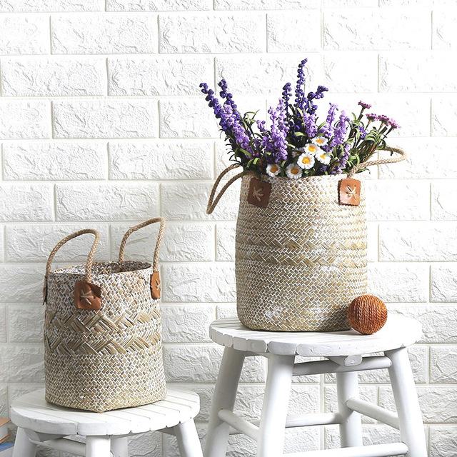 Panier Rangement Osier Tissé à la Main pour Décoration Écologique – Idéal pour Salon et Chambre, Taille Petite et Grande 5