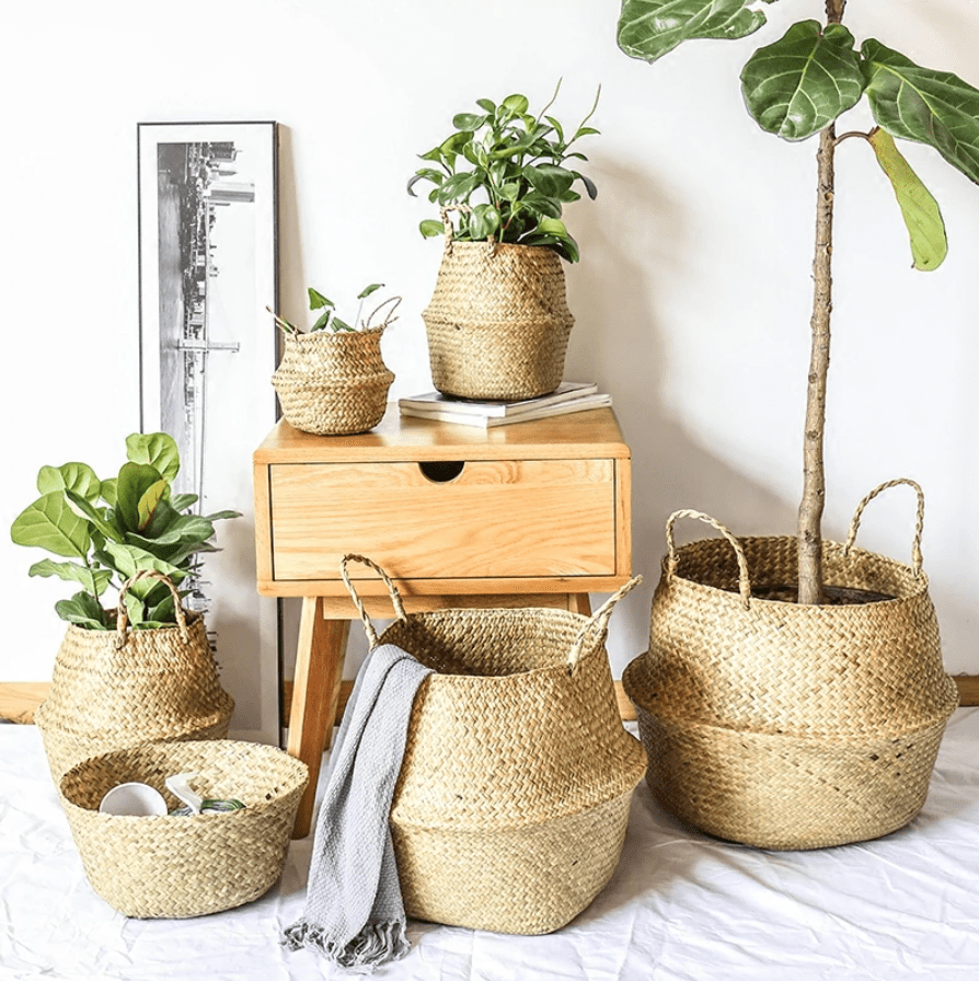Panier de Rangement en Jonc de Mer Durable – Style Rustique Fait Main, Multi-Taille pour Décoration et Rangement Élégant 0
